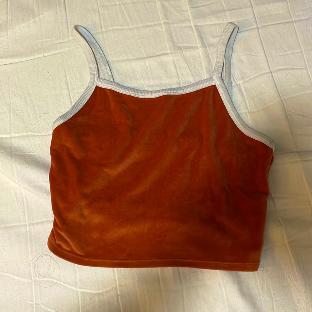 Urban Outfitters orange with white border tank top